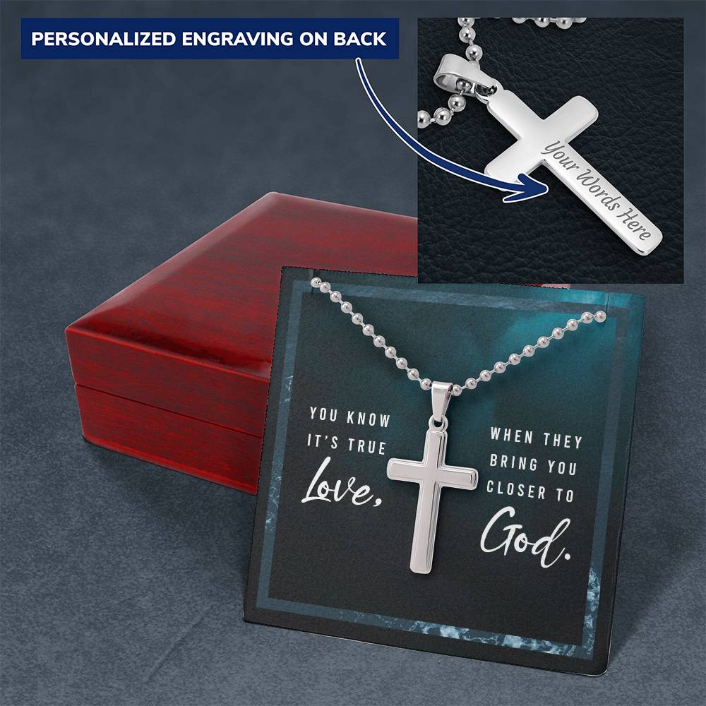 Faith Personalized Cross Necklace for him - Show your true love for him by bringing him closer to God