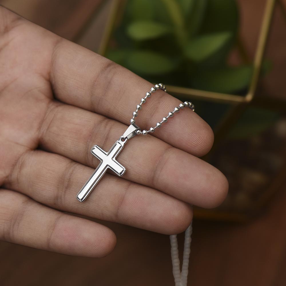 Faith Personalized Cross Necklace for him - Show your true love for him by bringing him closer to God