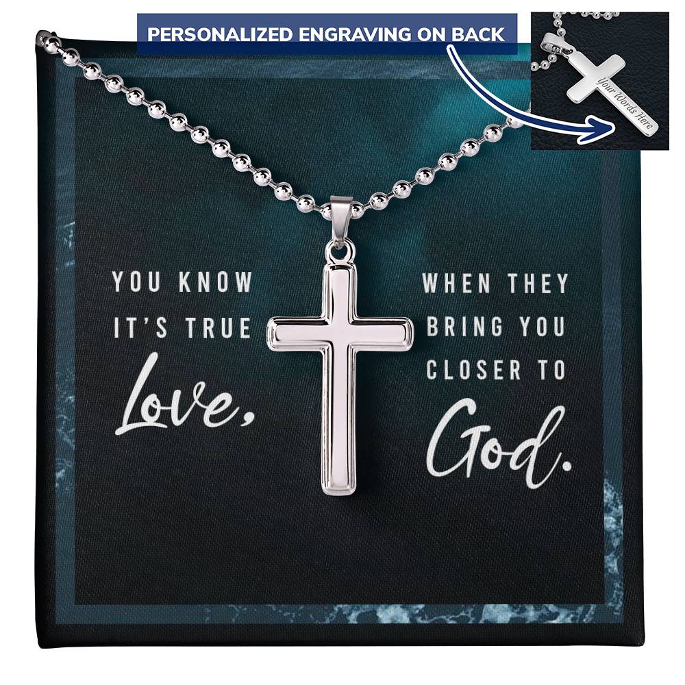 Faith Personalized Cross Necklace for him - Show your true love for him by bringing him closer to God