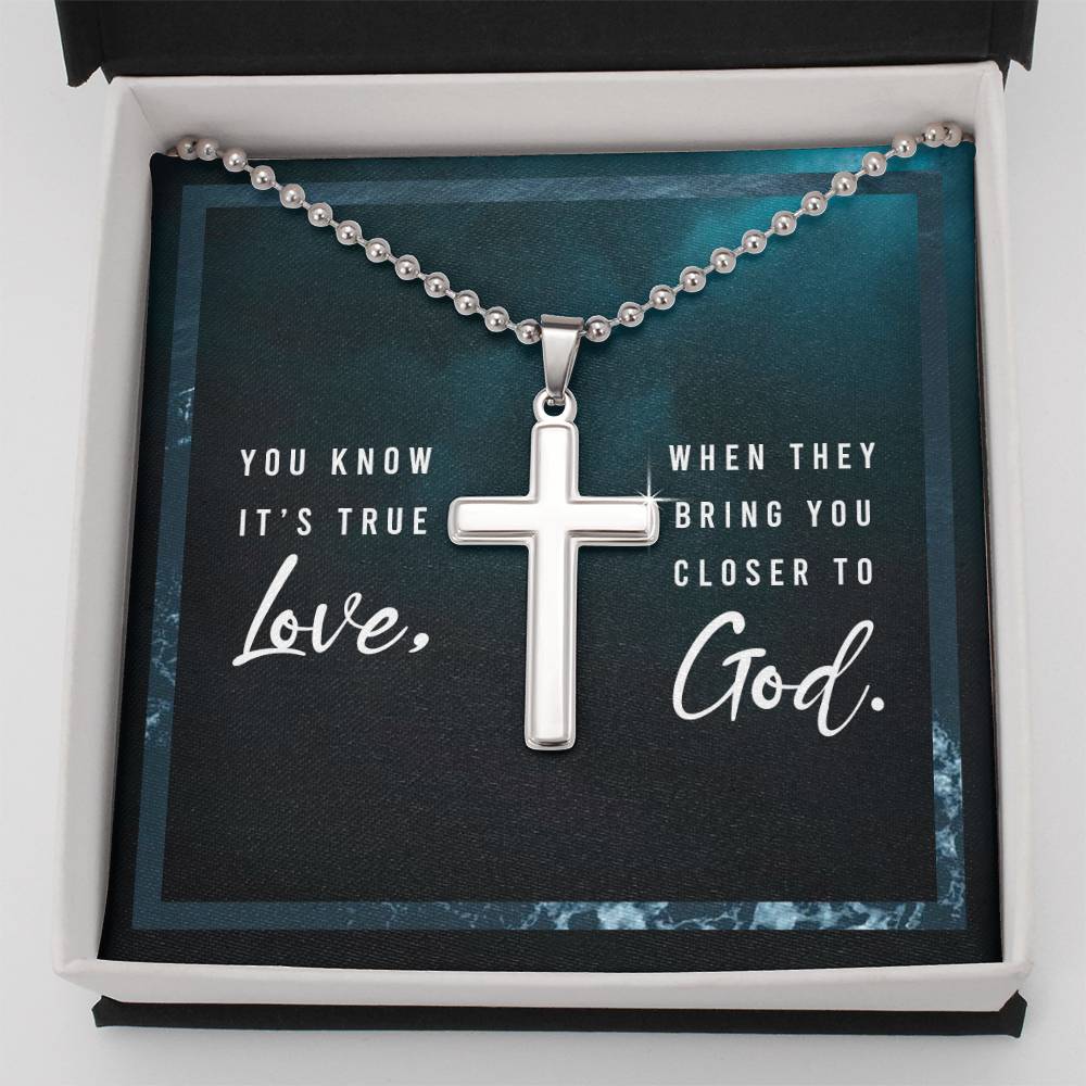 Faith Personalized Cross Necklace for him - Show your true love for him by bringing him closer to God