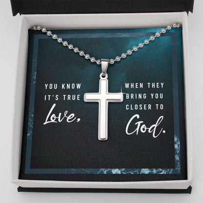 Faith Personalized Cross Necklace for him - Show your true love for him by bringing him closer to God