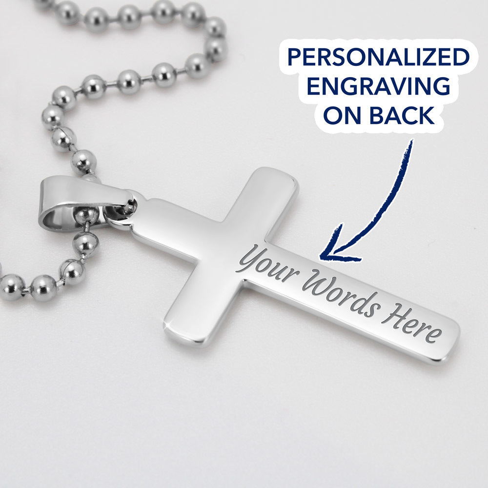 Faith Personalized Cross Necklace for him - Show your true love for him by bringing him closer to God