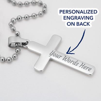 Faith Personalized Cross Necklace for him - Show your true love for him by bringing him closer to God