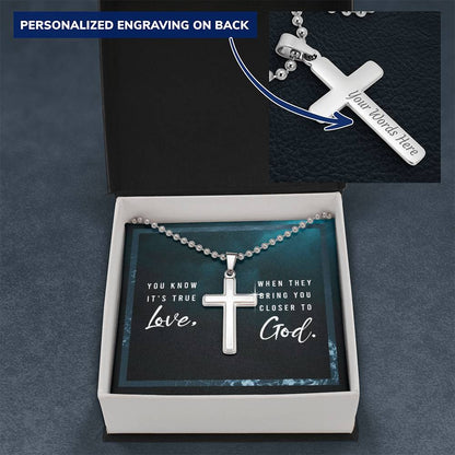 Faith Personalized Cross Necklace for him - Show your true love for him by bringing him closer to God