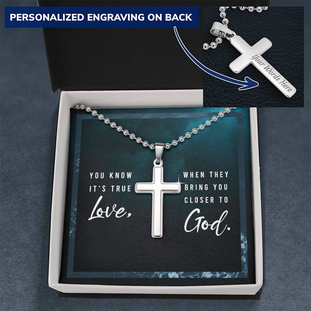 Faith Personalized Cross Necklace for him - Show your true love for him by bringing him closer to God