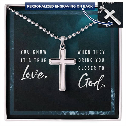 Faith Personalized Cross Necklace for him - Show your true love for him by bringing him closer to God