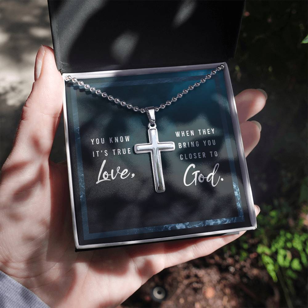 Faith Personalized Cross Necklace for him - Show your true love for him by bringing him closer to God
