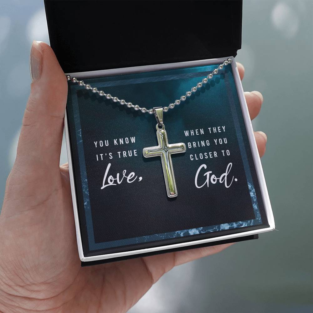 Faith Personalized Cross Necklace for him - Show your true love for him by bringing him closer to God