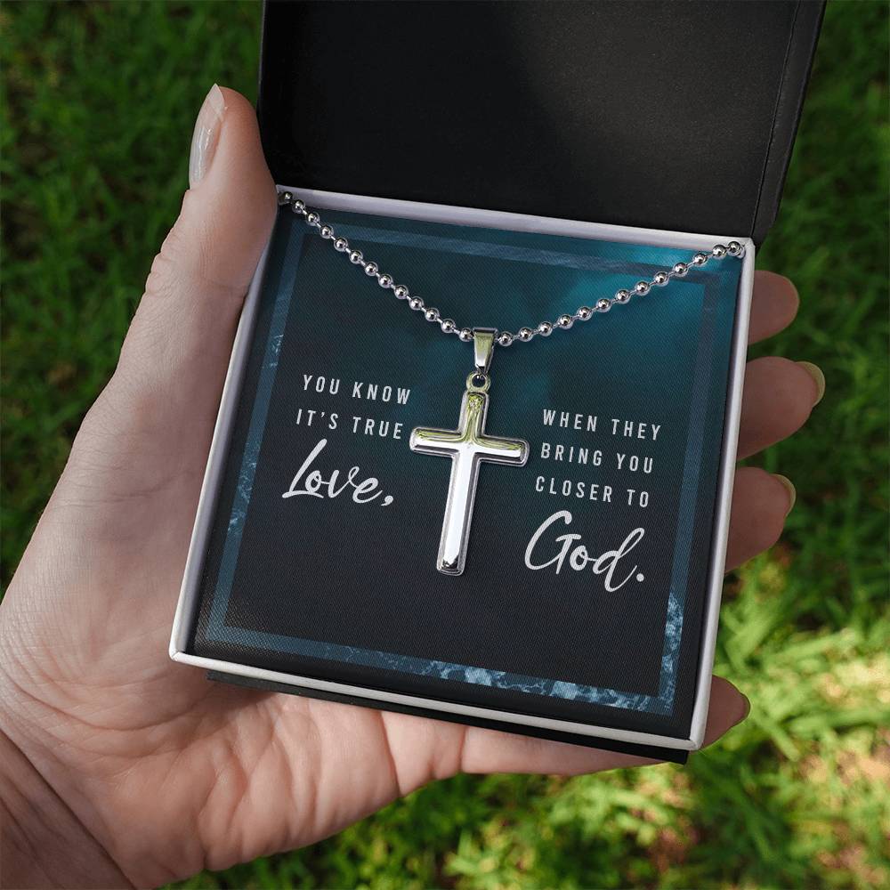 Faith Personalized Cross Necklace for him - Show your true love for him by bringing him closer to God