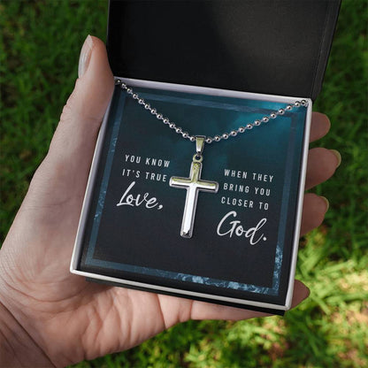 Faith Personalized Cross Necklace for him - Show your true love for him by bringing him closer to God