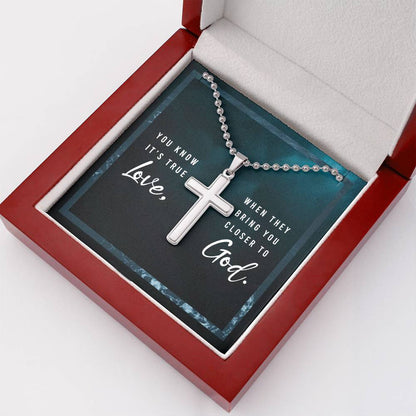 Faith Personalized Cross Necklace for him - Show your true love for him by bringing him closer to God