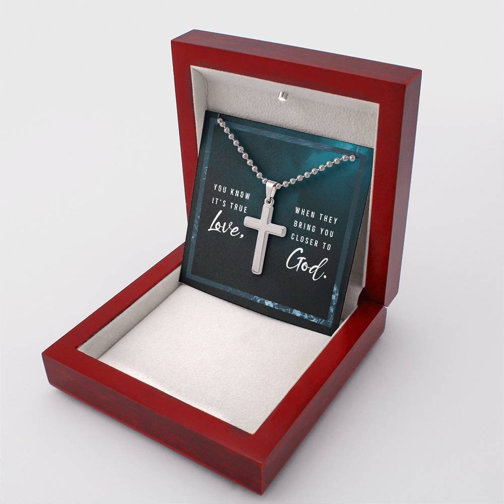 Faith Personalized Cross Necklace for him - Show your true love for him by bringing him closer to God