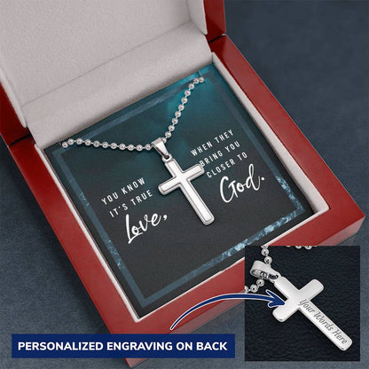 Faith Personalized Cross Necklace for him - Show your true love for him by bringing him closer to God