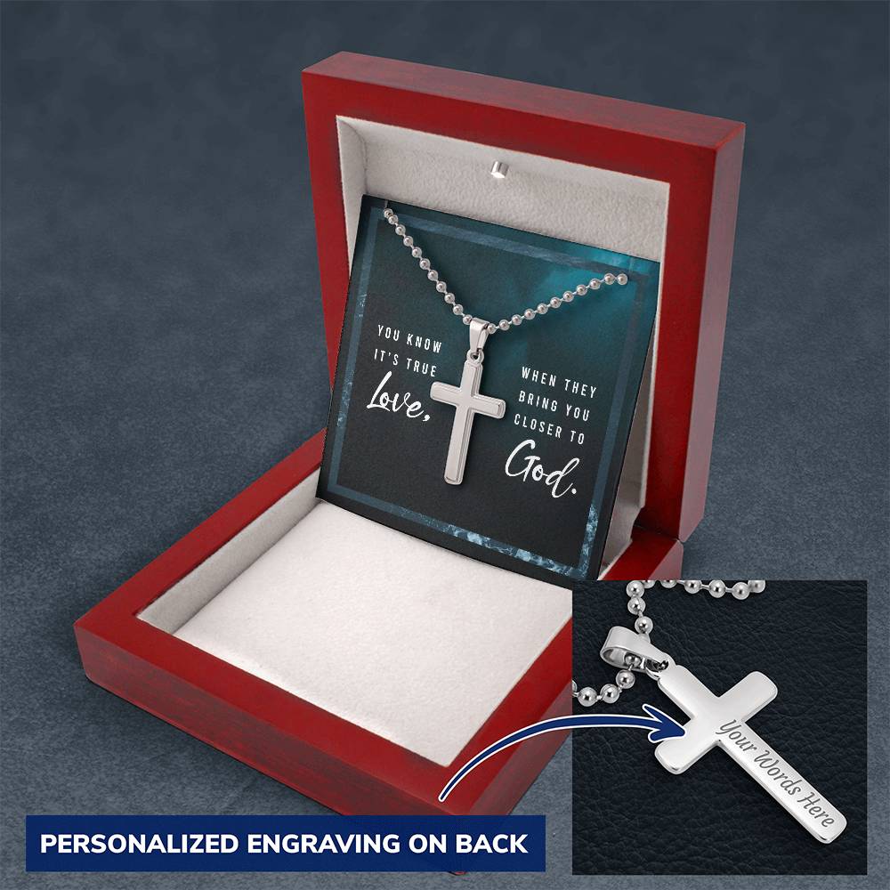 Faith Personalized Cross Necklace for him - Show your true love for him by bringing him closer to God