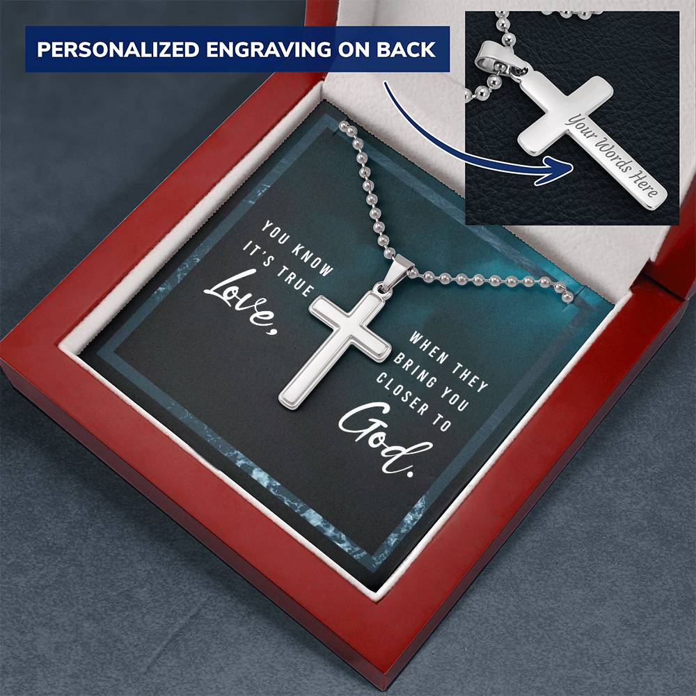 Faith Personalized Cross Necklace for him - Show your true love for him by bringing him closer to God