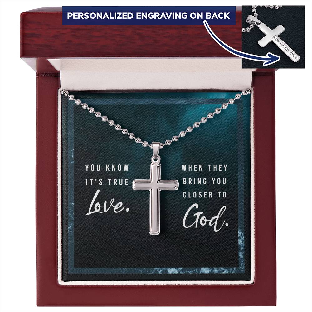 Faith Personalized Cross Necklace for him - Show your true love for him by bringing him closer to God