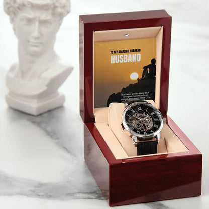 Classy Men's Openwork Watch - Customized Gift Watch for Men