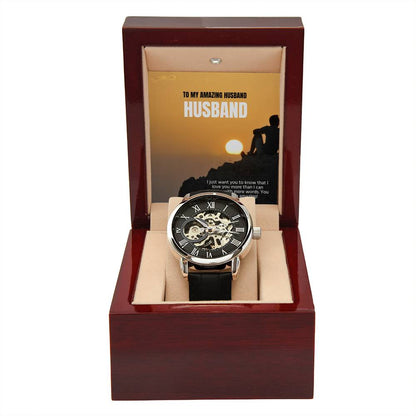 Classy Men's Openwork Watch - Customized Gift Watch for Men