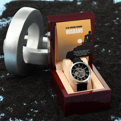 Classy Men's Openwork Watch - Customized Gift Watch for Men