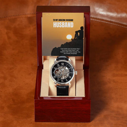 Classy Men's Openwork Watch - Customized Gift Watch for Men