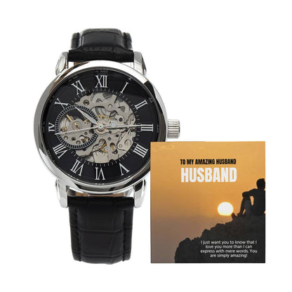 Classy Men's Openwork Watch - Customized Gift Watch for Men