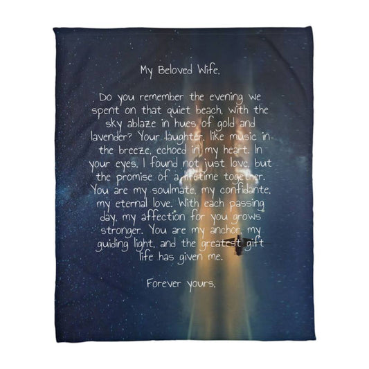 Customized Coral Fleece Blanket with personalized text