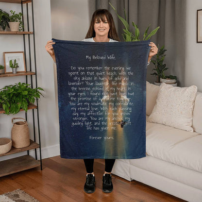 Customized Coral Fleece Blanket with personalized text